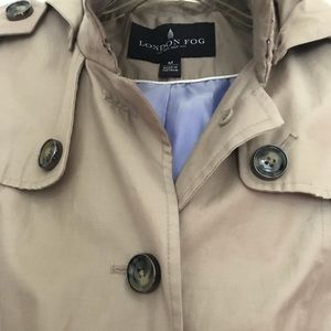 London Fog long hooded trench NWOT